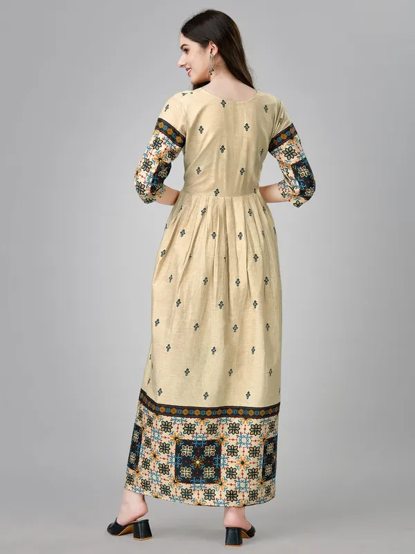 Beige_Beige_Self_Design_Anarkali_Kurta_For_Women