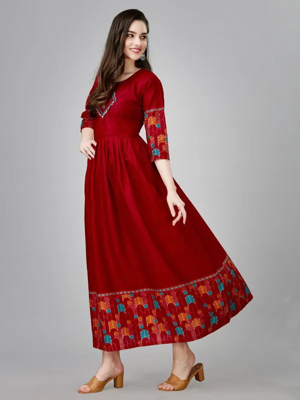 Maroon_Maroon_Embroidered_Anarkali_Kurta_For_Women