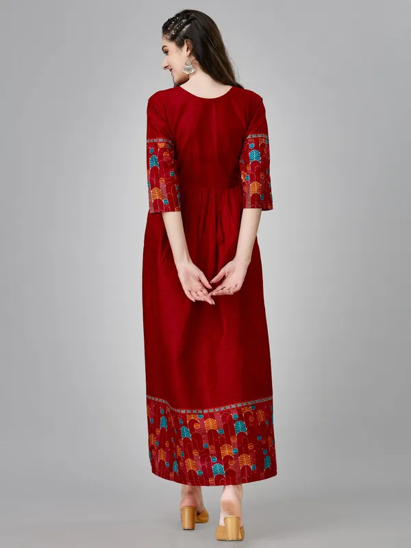 Maroon_Maroon_Embroidered_Anarkali_Kurta_For_Women