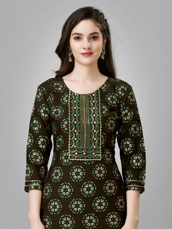 Brown_&_Dark_Coffee_Kurta_Pant_Set_For_Women