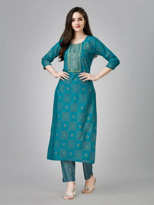 Blue_&_Rama_Kurta_Pant_Set_For_Women