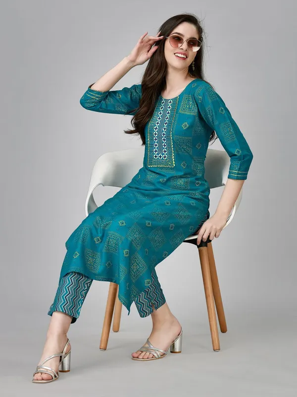 Blue_&_Rama_Kurta_Pant_Set_For_Women