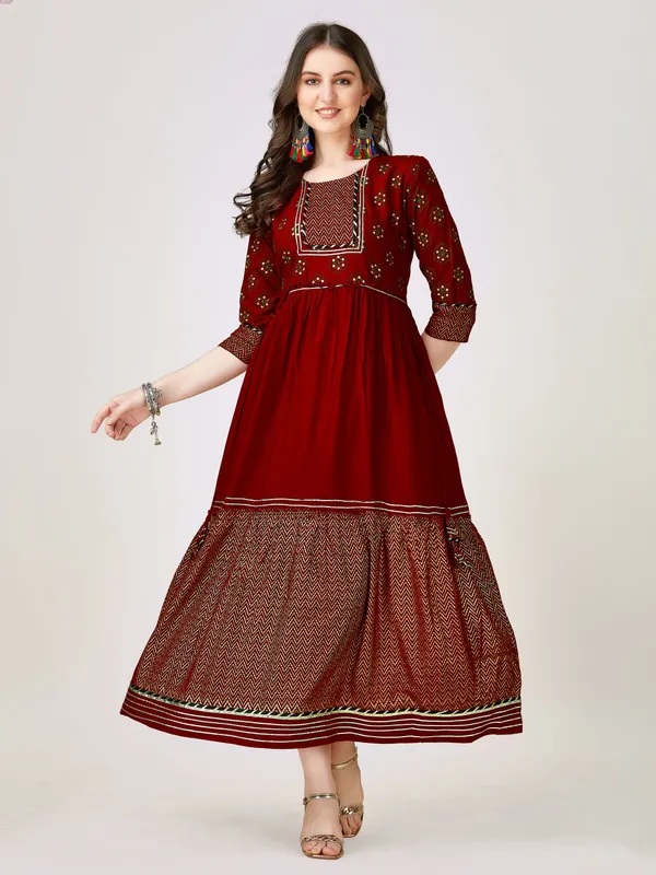Maroon_Maroon_Embroidered_Anarkali_Kurta_For_Women