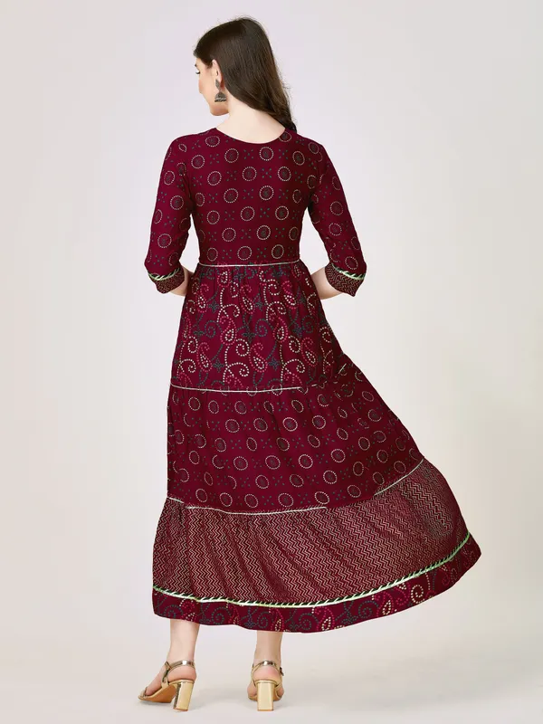 Maroon_Maroon_Self_Design_Anarkali_Kurta_For_Women