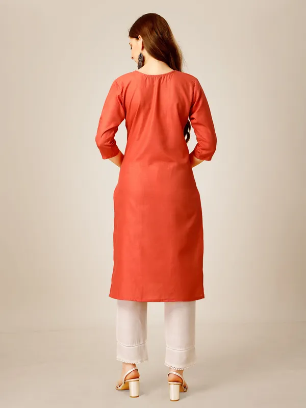 Orange_&_Coral_Kurta_Pant_Set_For_Women