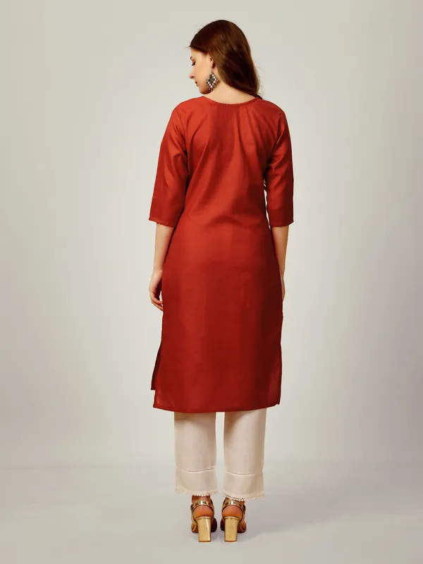 Brown_&_Rust_Kurta_Pant_Set_For_Women