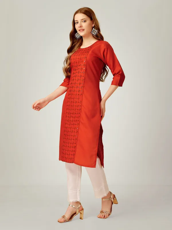 Brown_&_Rust_Kurta_Pant_Set_For_Women