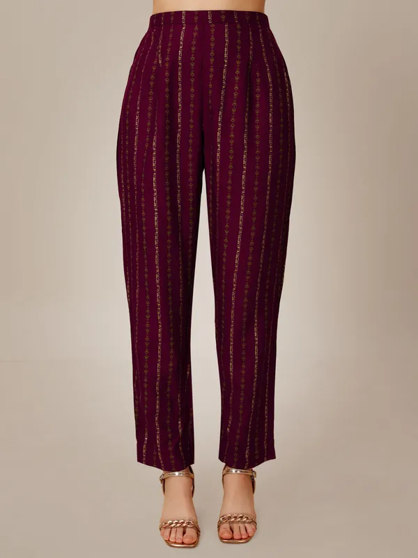 Maroon_&_Purple_Kurta_Pant_Set_For_Women