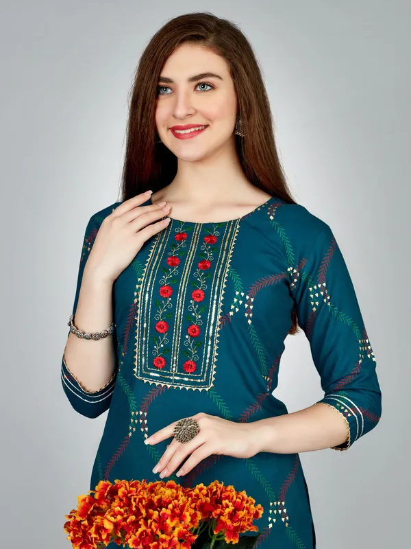 Blue_Kurta_Pant_Set_For_Women