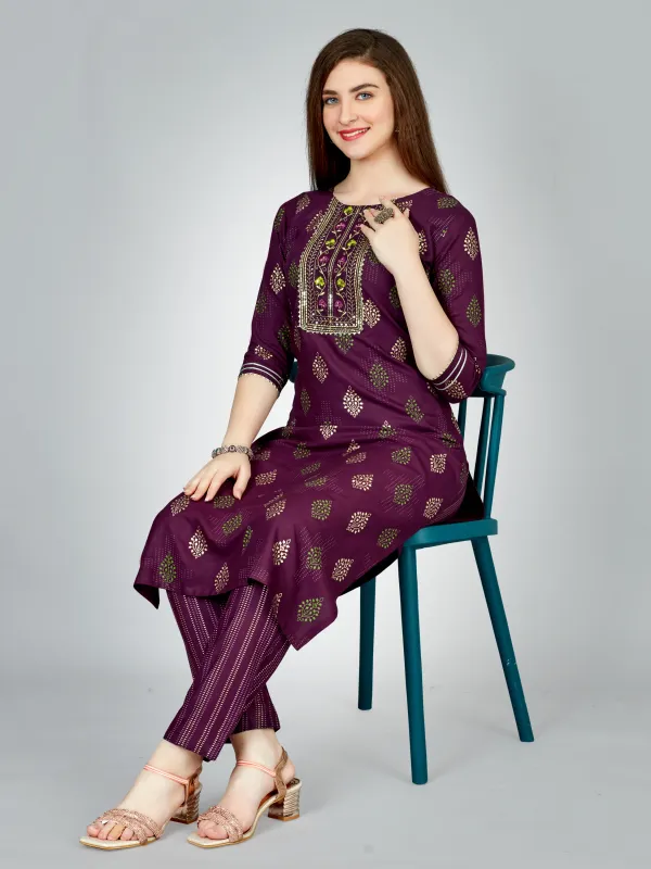 Purple_&_Purple_New_Kurta_Pant_Set_For_Women