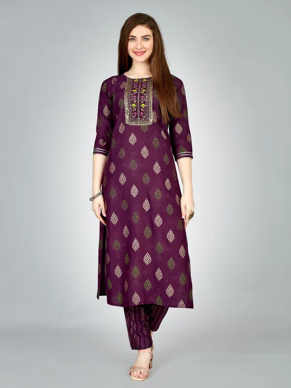 Purple_&_Purple_New_Kurta_Pant_Set_For_Women