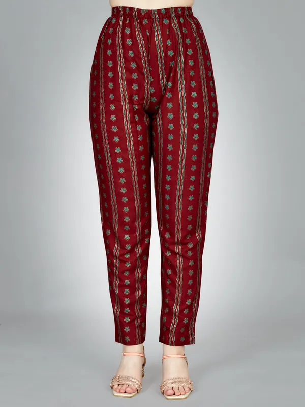 Maroon_Kurta_Pant_Set_For_Women