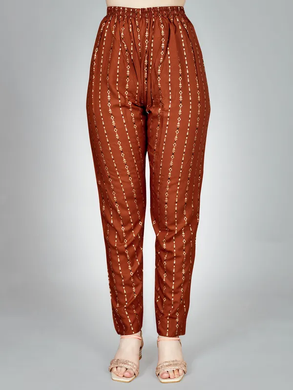 Brown_&_Rust_Kurta_Pant_Set_For_Women