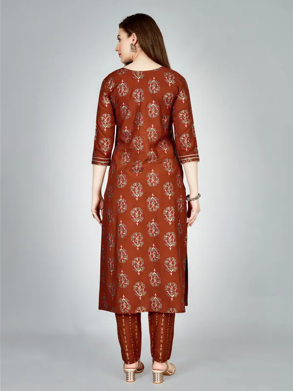 Brown_&_Rust_Kurta_Pant_Set_For_Women