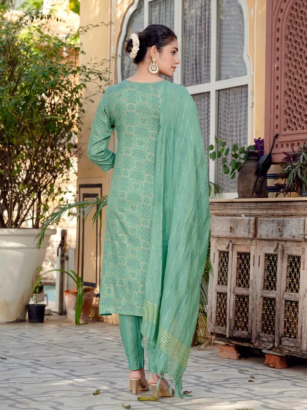 Green_&_Pista_Kurta_Pant_Dupatta_Set_For_Women