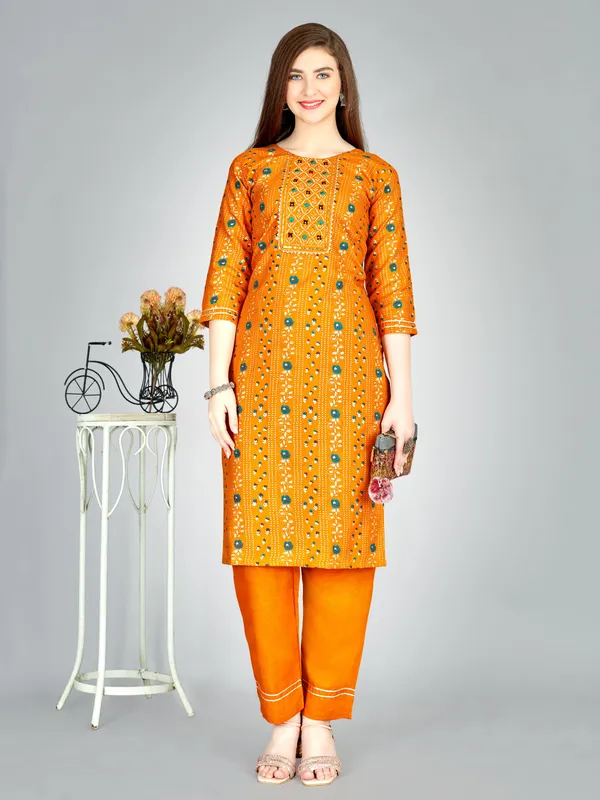 Yellow_&_Golden_Kurta_Pant_Set_For_Women