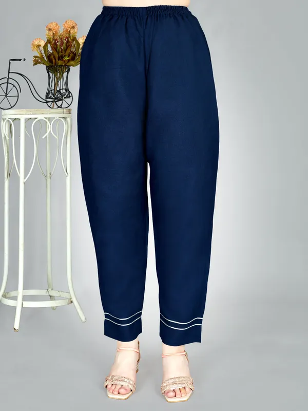 Dark_Blue_&_Navy_Blue_Kurta_Pant_Set_For_Women