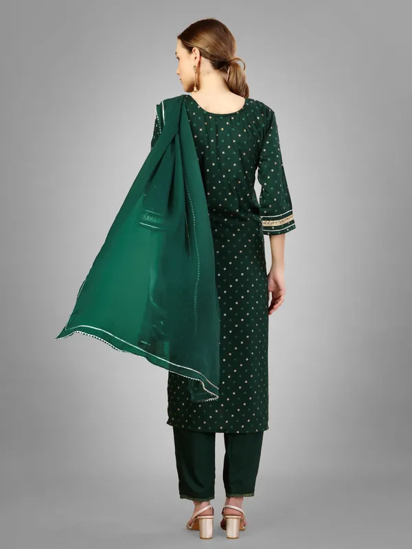 Dark_Green_Kurta_Pant_Dupatta_Set_For_Women