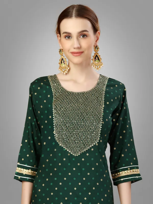 Dark_Green_Kurta_Pant_Dupatta_Set_For_Women