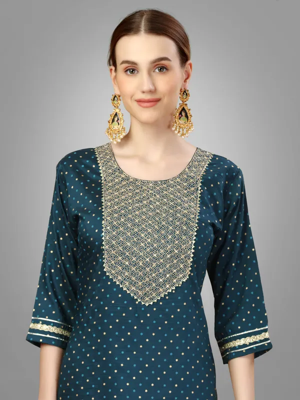 Blue_&_Morpich_Kurta_Pant_Dupatta_Set_For_Women