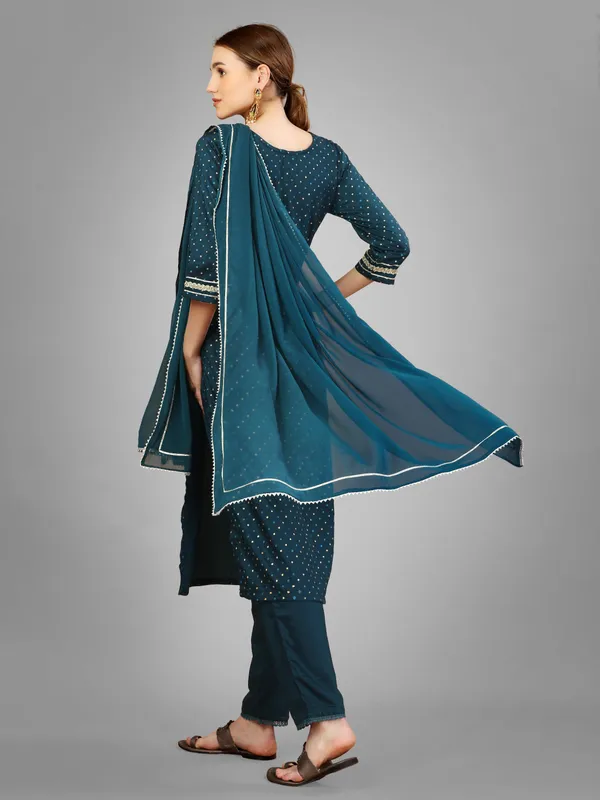 Blue_&_Morpich_Kurta_Pant_Dupatta_Set_For_Women