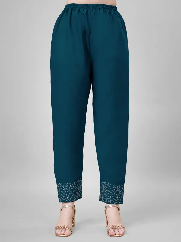 Blue_&_Morpich_Kurta_Pant_Dupatta_Set_For_Women