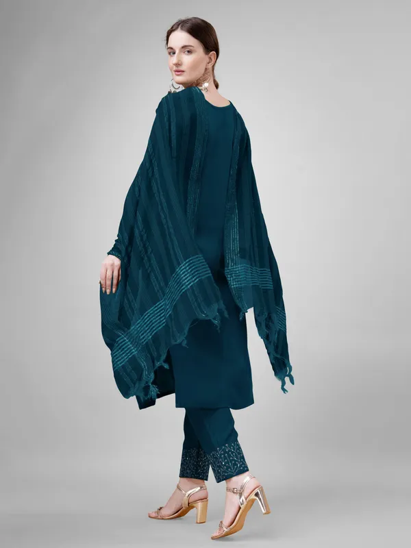 Blue_&_Morpich_Kurta_Pant_Dupatta_Set_For_Women