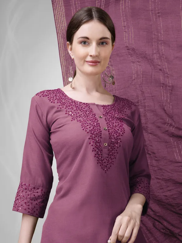 Purple_&_Wine_Kurta_Pant_Dupatta_Set_For_Women