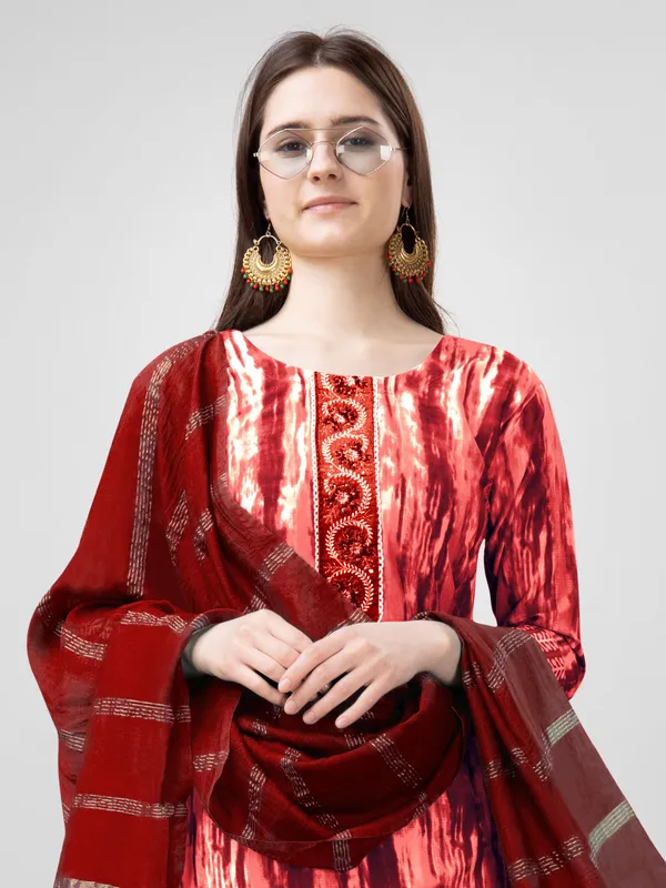 Orange_Kurta_Pant_Dupatta_Set_For_Women