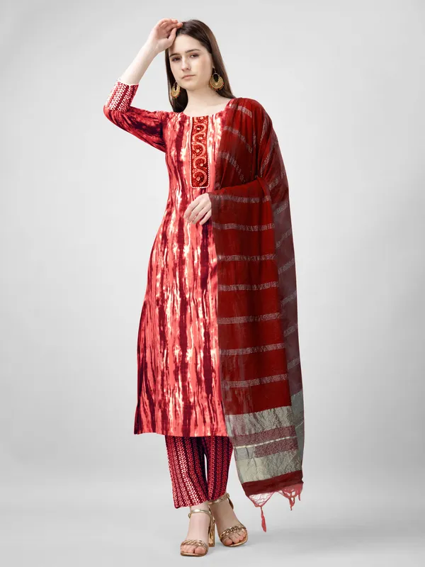 Orange_Kurta_Pant_Dupatta_Set_For_Women