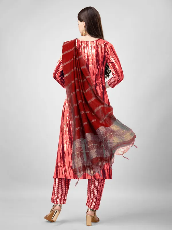 Orange_Kurta_Pant_Dupatta_Set_For_Women