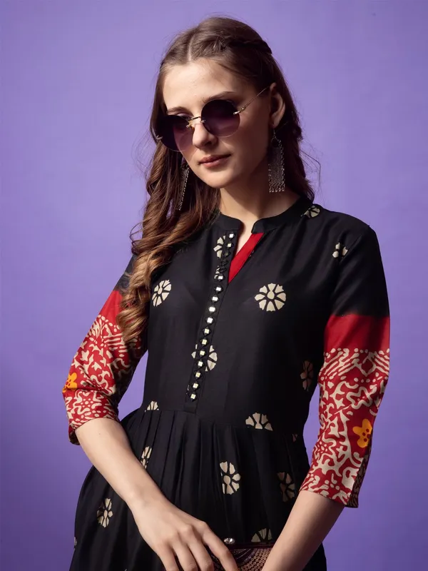 Black_Black_Printed_Anarkali_Kurta_For_Women