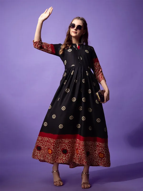 Black_Black_Printed_Anarkali_Kurta_For_Women