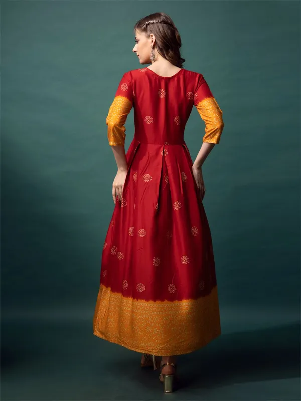Maroon_Maroon_Printed_Flared_Kurta_For_Women
