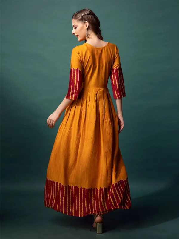 Yellow_&_Mustard_Yellow_Printed_Anarkali_Kurta_For_Women