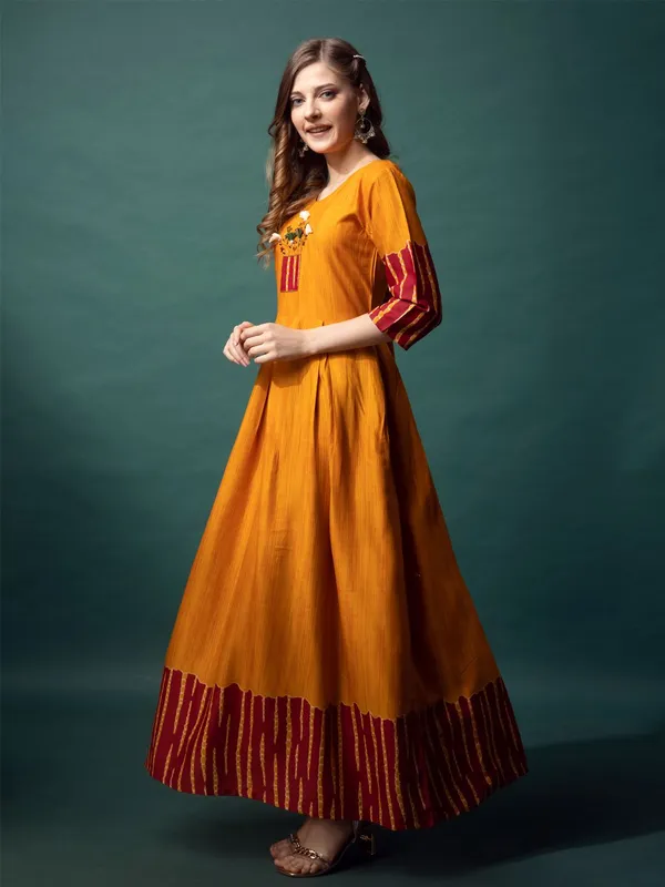 Yellow_&_Mustard_Yellow_Printed_Anarkali_Kurta_For_Women
