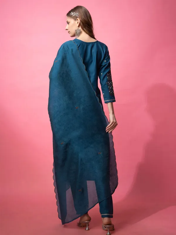 Blue_&_Morpichh_Kurta_Pant_Dupatta_Set_For_Women