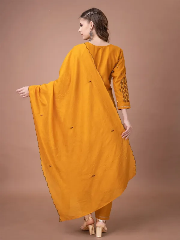 Yellow_&_Mustard_Kurta_Pant_Dupatta_Set_For_Women