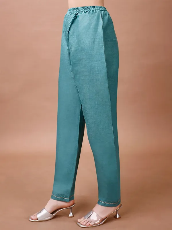 Green_&_Teal_Kurta_Pant_Dupatta_Set_For_Women
