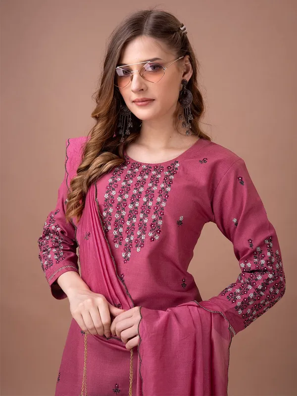 Purple_&_Wine_Kurta_Pant_Dupatta_Set_For_Women