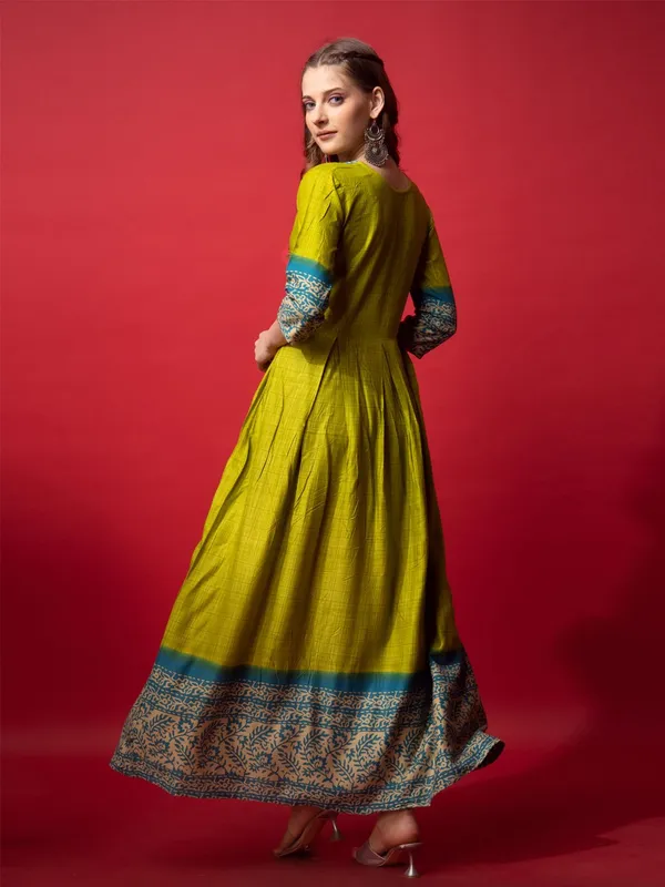 Green_&_Parrot_Green_Printed_Anarkali_Kurta_For_Women