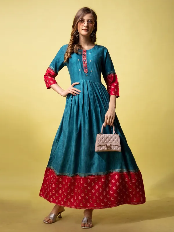 Blue_&_Rama_Blue_Printed_Anarkali_Kurta_For_Women
