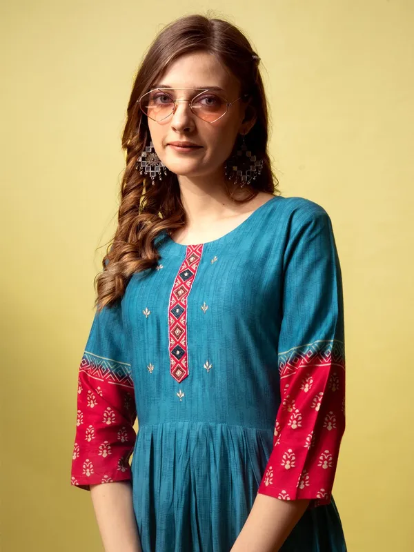 Blue_&_Rama_Blue_Printed_Anarkali_Kurta_For_Women