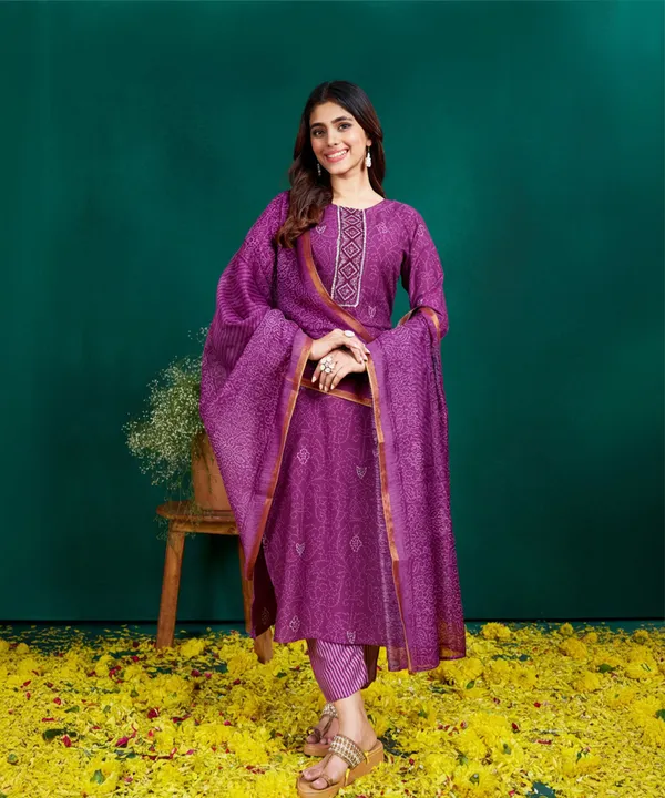 Purple_Kurta_Pant_Dupatta_Set_For_Women