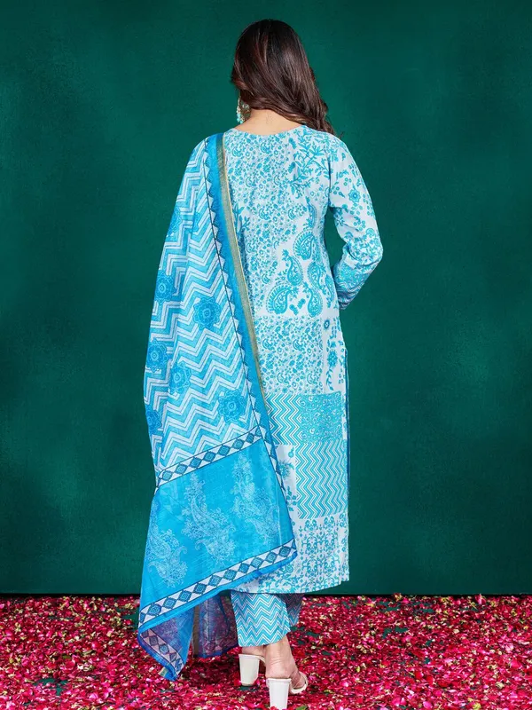 Light_Blue_&_SkyBlue_Kurta_Pant_Dupatta_Set_For_Women