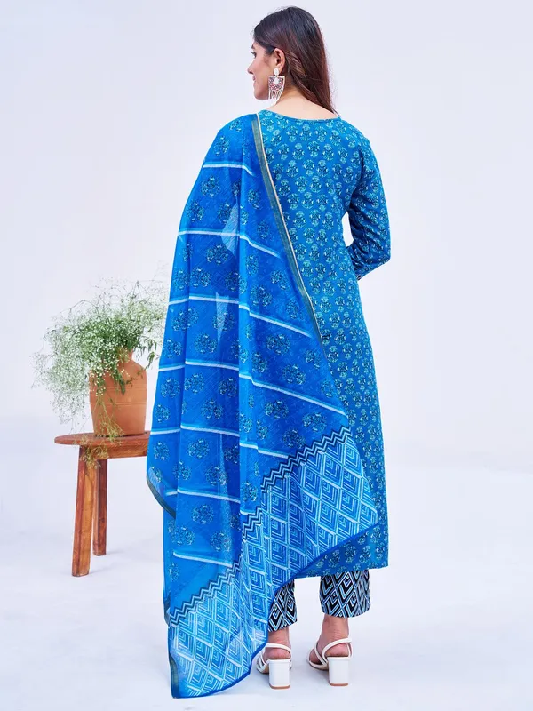 Blue_Kurta_Pant_Dupatta_Set_For_Women