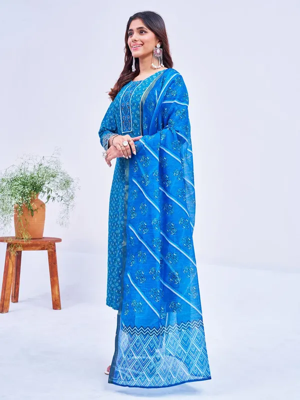 Blue_Kurta_Pant_Dupatta_Set_For_Women