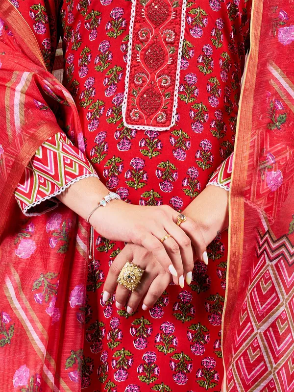 Red_Kurta_Pant_Dupatta_Set_For_Women