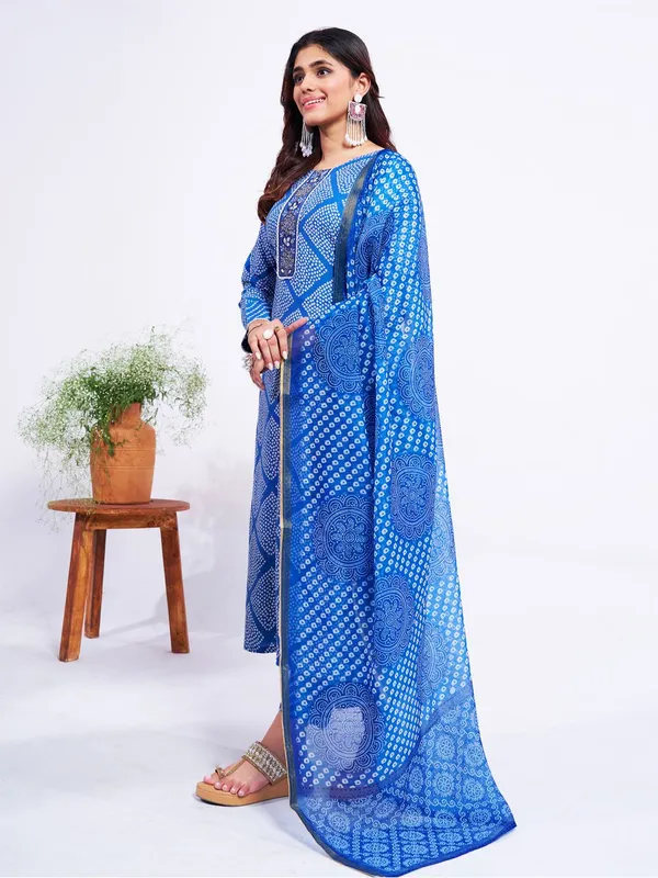 Blue_Kurta_Pant_Dupatta_Set_For_Women