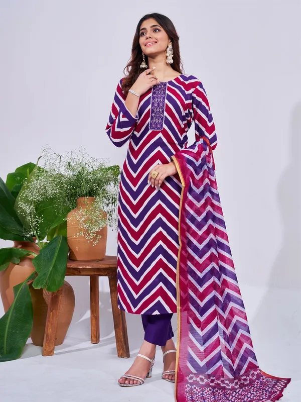 Purple_Kurta_Pant_Dupatta_Set_For_Women
